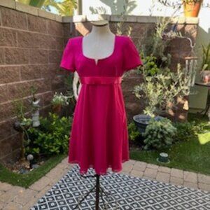 Liz Claiborne "Night" Size 6 Fushia Pink dress with satin bow detail